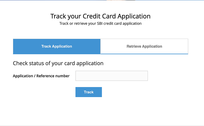Track SBI Simply Save Credit Card Status