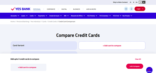 Yes Bank Compare Credit Card