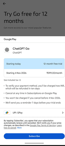 Chat gpt go free for 1 year