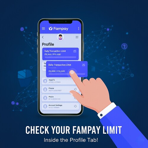 How to check current fampay limit inside the profile tab