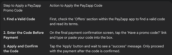 Applying a PayZapp Promo Code During Recharge