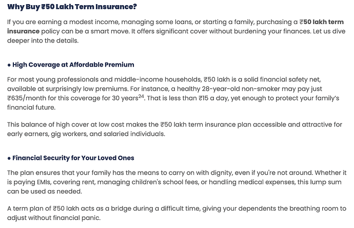 50 Lakh Term Cover