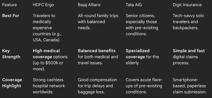 Best International Travel Insurance from India