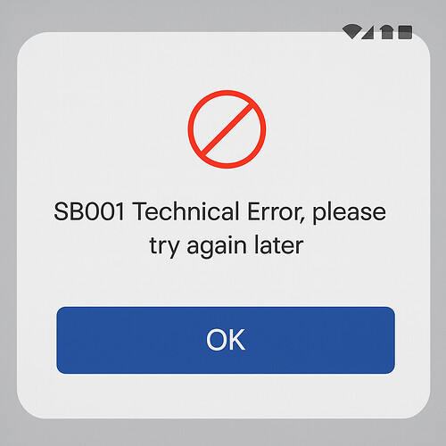 SBI Technical Error SB001