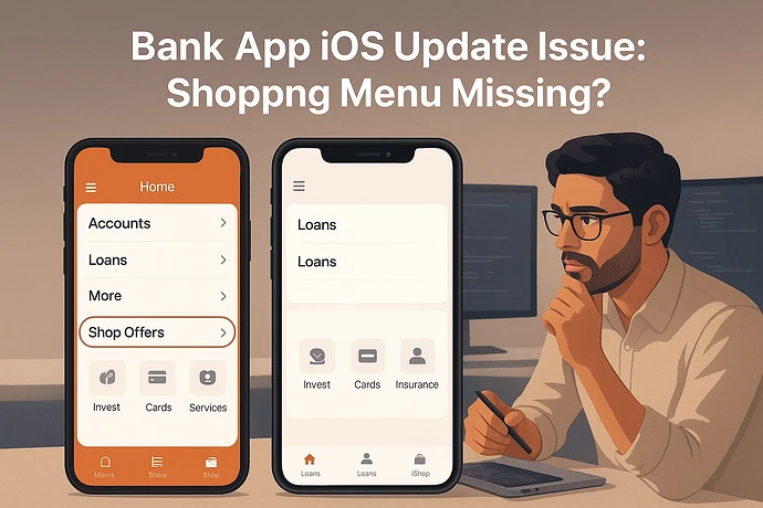 iMobile iOS Update Issue: iShop Menu Missing